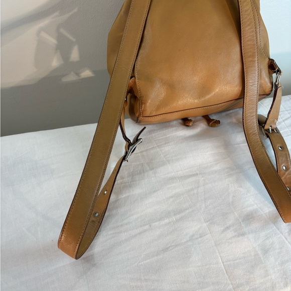 COACH Vintage Light Tan Leather Legacy Drawstring Backpack Bag - Picture 6 of 12